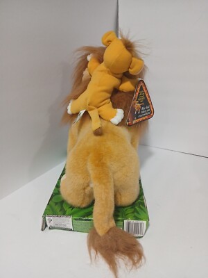ヴィンテージ　マテル1993年ムファサとシンバ（背負い）・シンバぬいぐるみ RARE VINTAGE MATTEL 1993 THE LION KING MUFASA AND SON 22