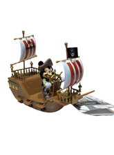 Disney Parks Piratas del Caribe Mickey Rojo Blanco Pullback Barco Pirata Nuevo