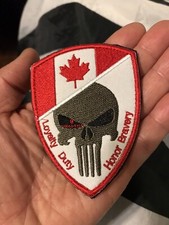 Canadian Sniper Maple Leaf Skull Canada Flag On SHIELD Hk/Lp Patch