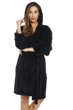 Just Love Hooded Velour Robe for Women with Sherpa Lined Hood