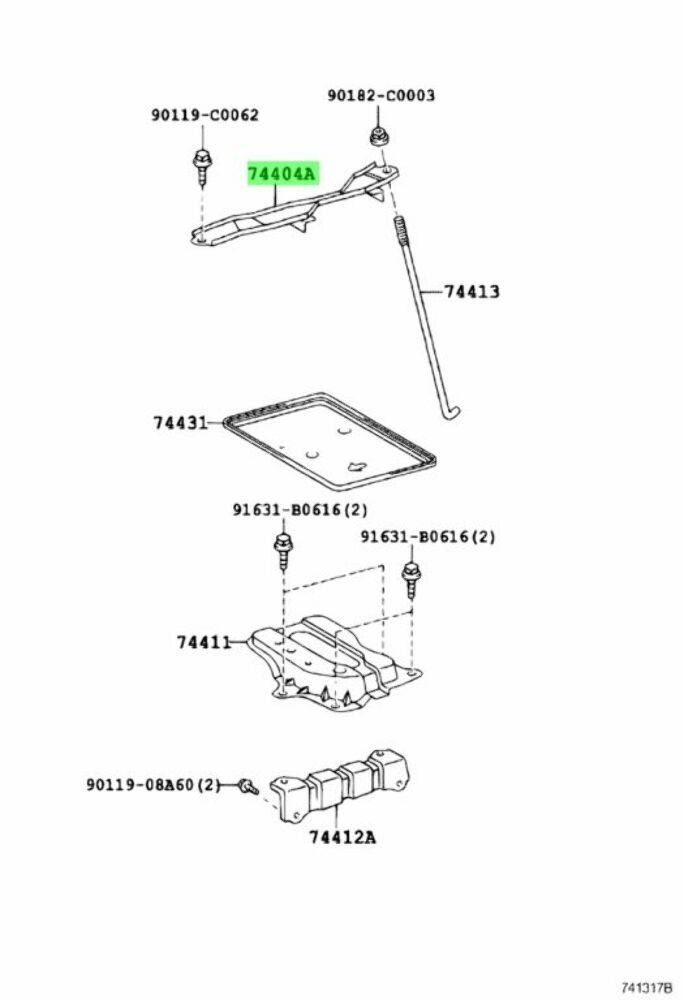 74404-13030 Toyota Clamp Sub-assy Battery 7440413030 Genuine OEM