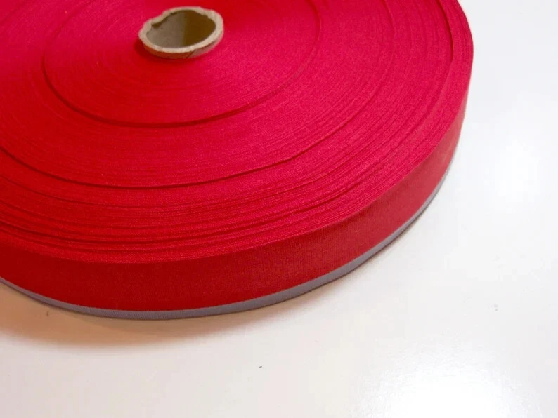 Red With Gray Stripe Grosgrain Ribbon 1 1/2" wide x 6 yards Polyester B38 - Image 3 of 4