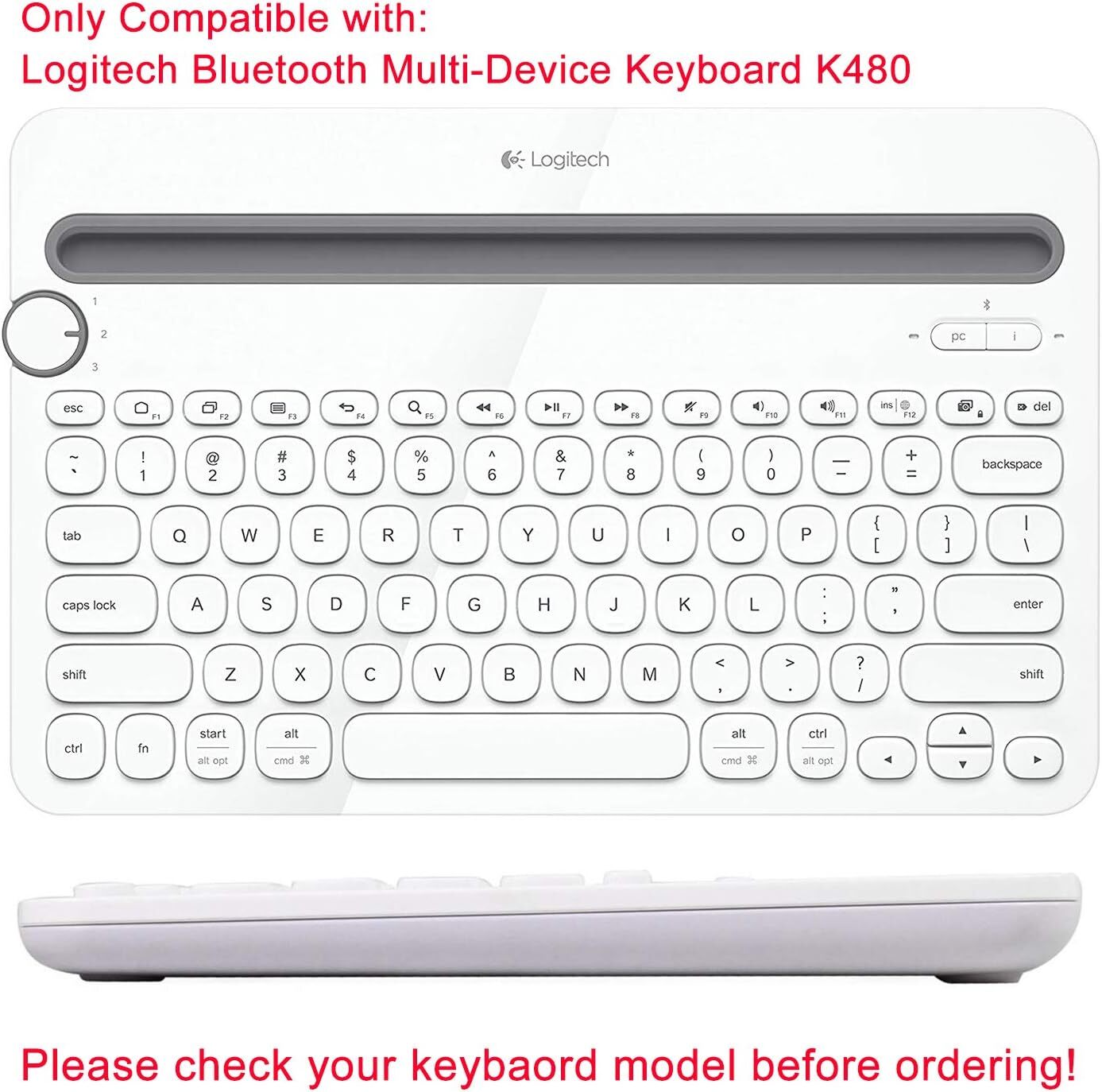 Cover Skin for Logitech Bluetooth Multi - Device Keyboard Mod Silicone Keyboard