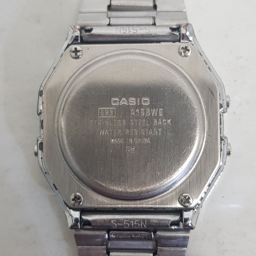 Casio A158WE Digital Quartz Watch Stainless Steel Silver Band....NEW BATTERY - Picture 8 of 9