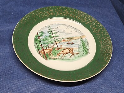 Vintage White Pines State Park, Illinois Collector's Souvenir Plate Handpainted 