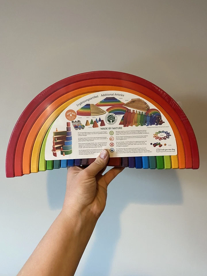 Grimm's Waldorf 12 piezas arco iris grande - madera auténtica Foto 3 de 4