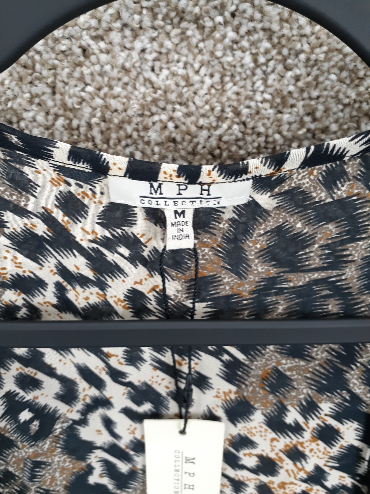 MPH Leopard Animal Print Kimono Top Womens M Flowy Boho Casual Modern NWT