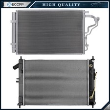 Aluminum Radiator & AC Condenser Cooling Kit For 2014 2015 2016 Hyundai Elantra