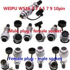 WEIPU WS16 2-10 pin Aviation Plug Socket Cable Connector Panel Mount Male Female