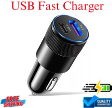 Fast Mobile Phone Car Charger USB A + Type C Port 70W For Iphone Samsung Android