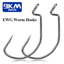 25~100Pcs EWG Worm Hooks Versatile Soft Plastic Hooks Freshwater Bass Saltwater