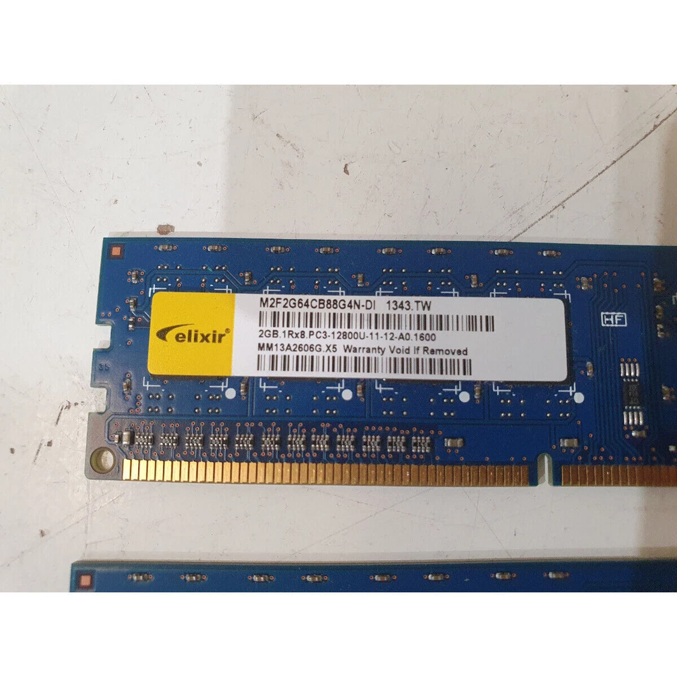 Lot of 2 Elixir M2F2G64CB88G4N-DI RAM PC3-12800U 1600MHz 240-Pin (2x2GB) DDR3 - Image 2 of 4