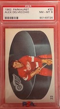1962 Parkhurst Alex Delvecchio # 32 PSA 8
