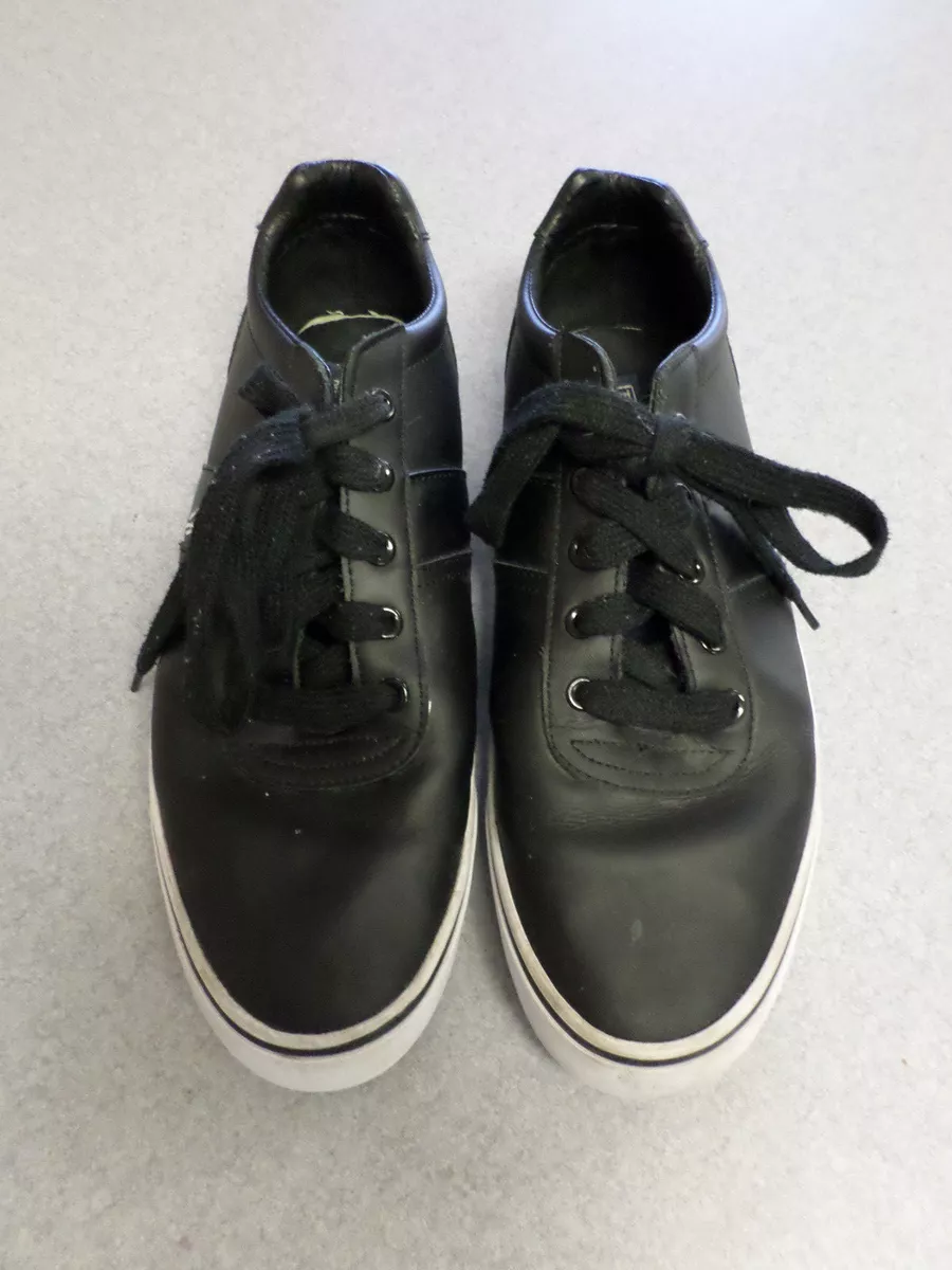 Ralph Lauren Polo black leather tennis shoes Men s 11 D eBay
