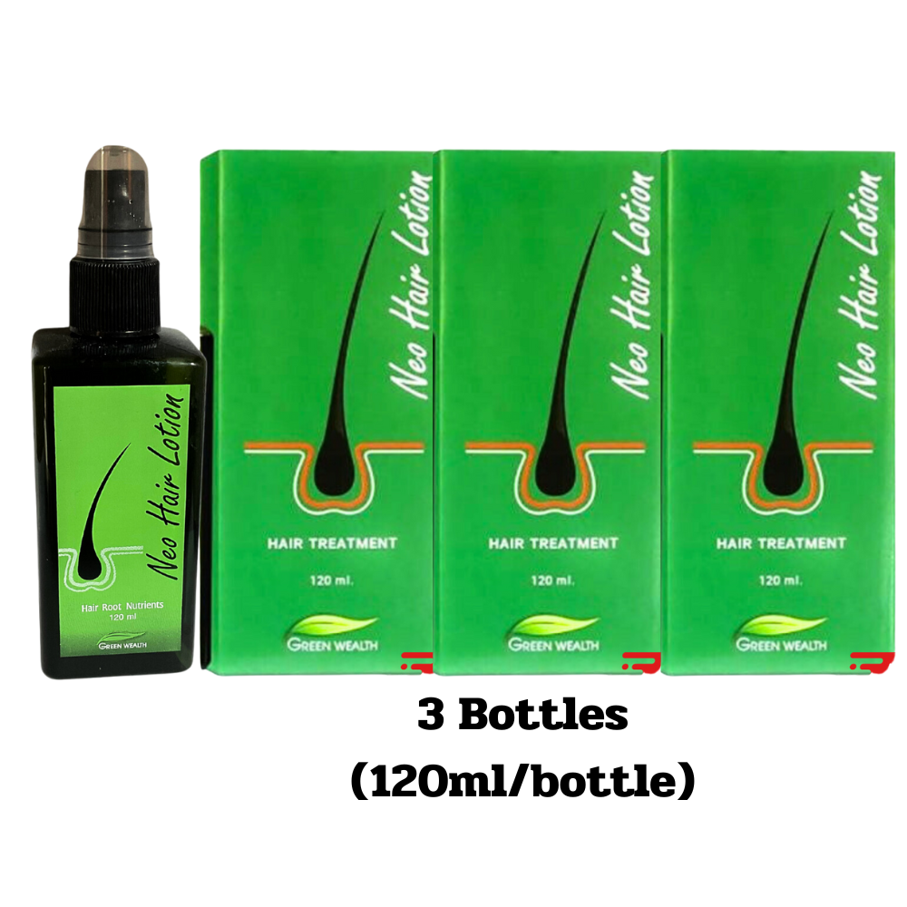 Neo Hair Lotion Original Thailand Green Wealth 120ml x 3 Bottles