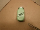 vintage jadeite salt  shaker glass modern Ribbed green milk glass w/Lid