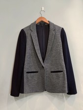 J. Crew Smart Classic Navy & Grey Marl Wool Jacket Blazer Coat - Uk10