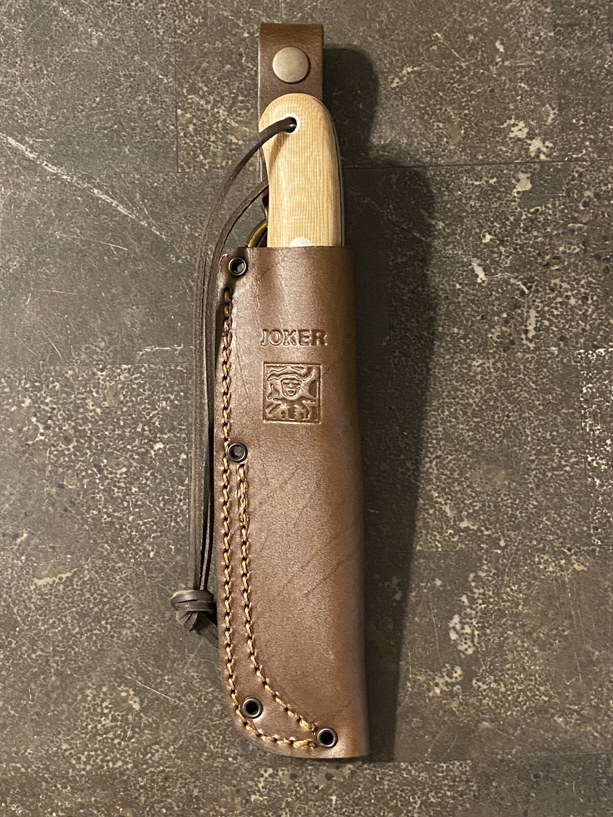 Joker Trampero Fixed Knife 4" 14C28N Sandvik Steel Blade Canvas Micarta