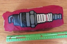Champion Spark Plug Jacket Windbreaker racing Large Blue flips into travel pouch