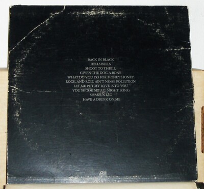 AC/DC – Back In Black - 1980 Vinyl LP Record Album | eBay
