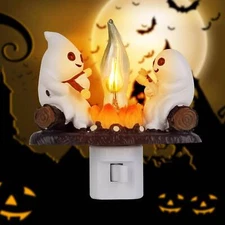 Ghost Campfire Flickering Nightlight Fire Marshmallow Night Light Halloween MOY