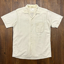 Vintage 1950s 60s Donegal Men's Button-Up Shirt Camp Collar Sz M - Distressed