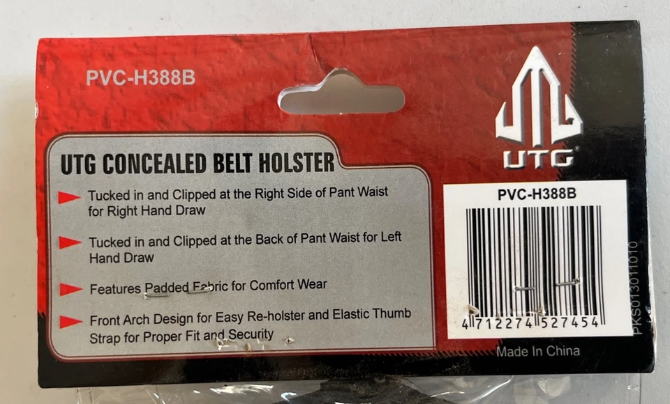 Funda de cinturón oculta táctica UTG PVC-H388B negra “fácil de volver a funda” Foto 2 de 4