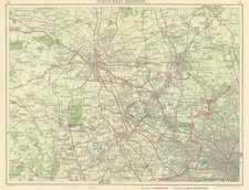 BLACK COUNTRY. NW Birmingham Wolverhampton Walsall West Bromwich Dudley 1945 map