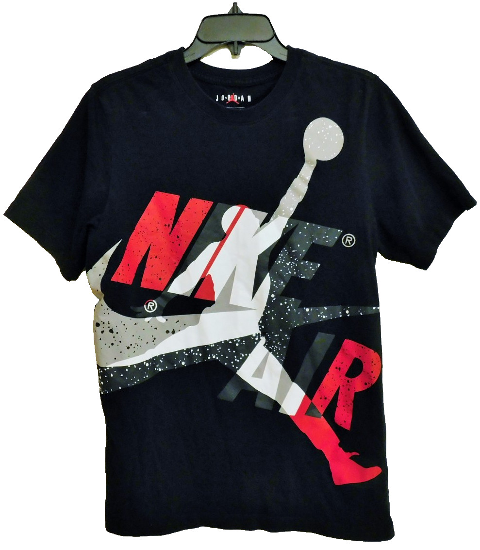 Nike Men's Air Jordan Black Basketball Logo Screen Print T-Shirt - Size Small
