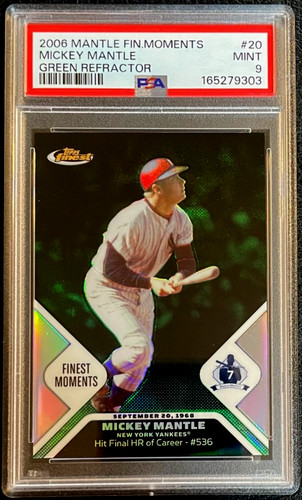 2006 Topps Finest Mickey Mantle Moments Green Refractor #20 PSA 9 #157/199 POP 5