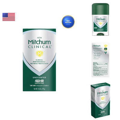 Mitchum Men Clinical Soft Solid Antiperspirant Deodorantunscented 1.6 Ounce