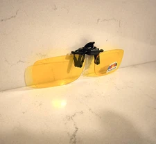 Polarized Clip On Flip Up Night Driving Sunglasses UV400 (Yellow)