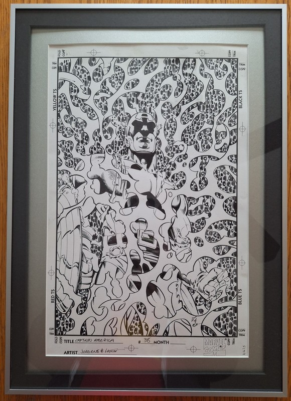 Captain America #38 ORIGINAL COVER ART - Dan Jurgens & Bob Layton - ICONIC!
