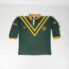 1990 KANGAROOS UMBRO AUSTRALIAN TEAM RUGBY LEAGUE RUGBY SHIRT JERSEY SIZE M - L