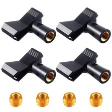 4 Pieces Mic Clips for Stands with 4 Adjustable Adapters Microphone Holder Wi...