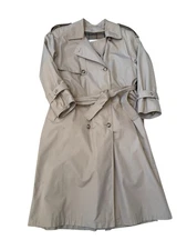 VTG Towne London Fog Women’s 6P All Weather Trench Coat Jacket Wool Insulated