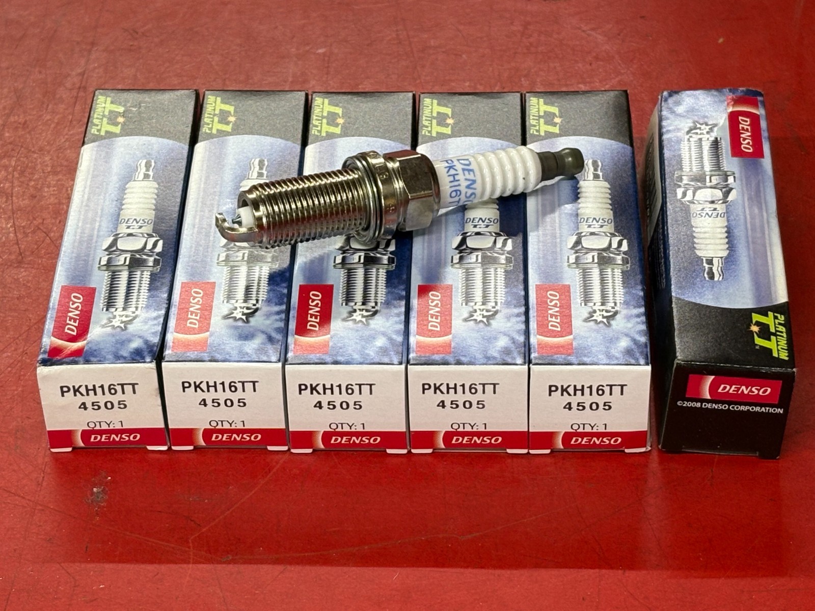 SET OF 6 DENSO 4505 PLATINUM TITANIUM TT SPARK PLUGS PRE-GAPPED PKH16TT