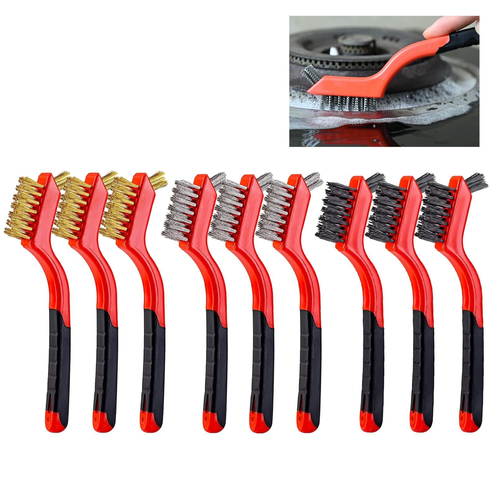 Brosse metallique a main 9 pieces pour decaper les soudures incrustees