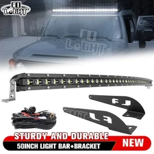 Roof 50" LED Light Bar Combo+ Mount Bracket+ Wire For 07-13 14 Toyota FJ Cruiser