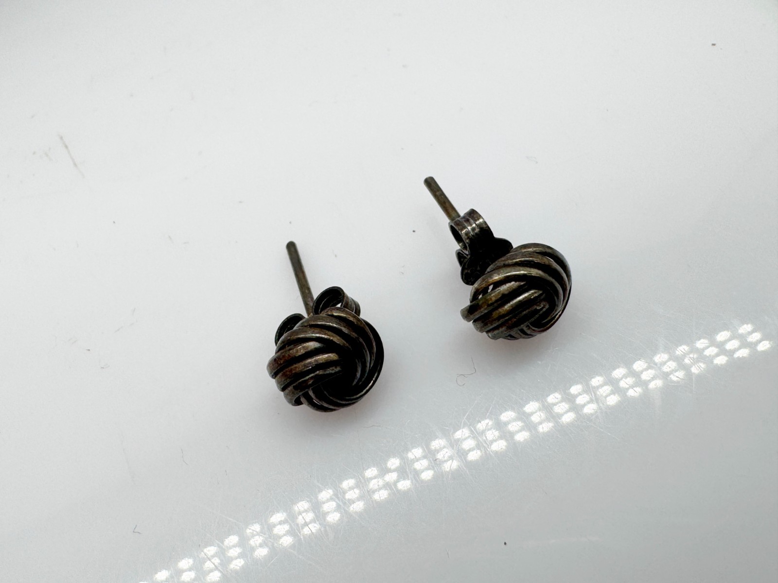 VINTAGE SOLID SILVER PAIR STUD CELTIC SCOTTISH KN… - image 3