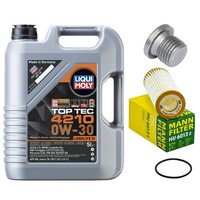 MotoröL Filter Set Liqui Moly 0W-30 5 Liter + Schraube FüR Audi A5 Cabriolet