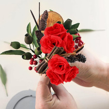 50pcs Red Roses Buds Artificial Flowers Bulk, 1.6" Small Silk Fake Roses Flow...