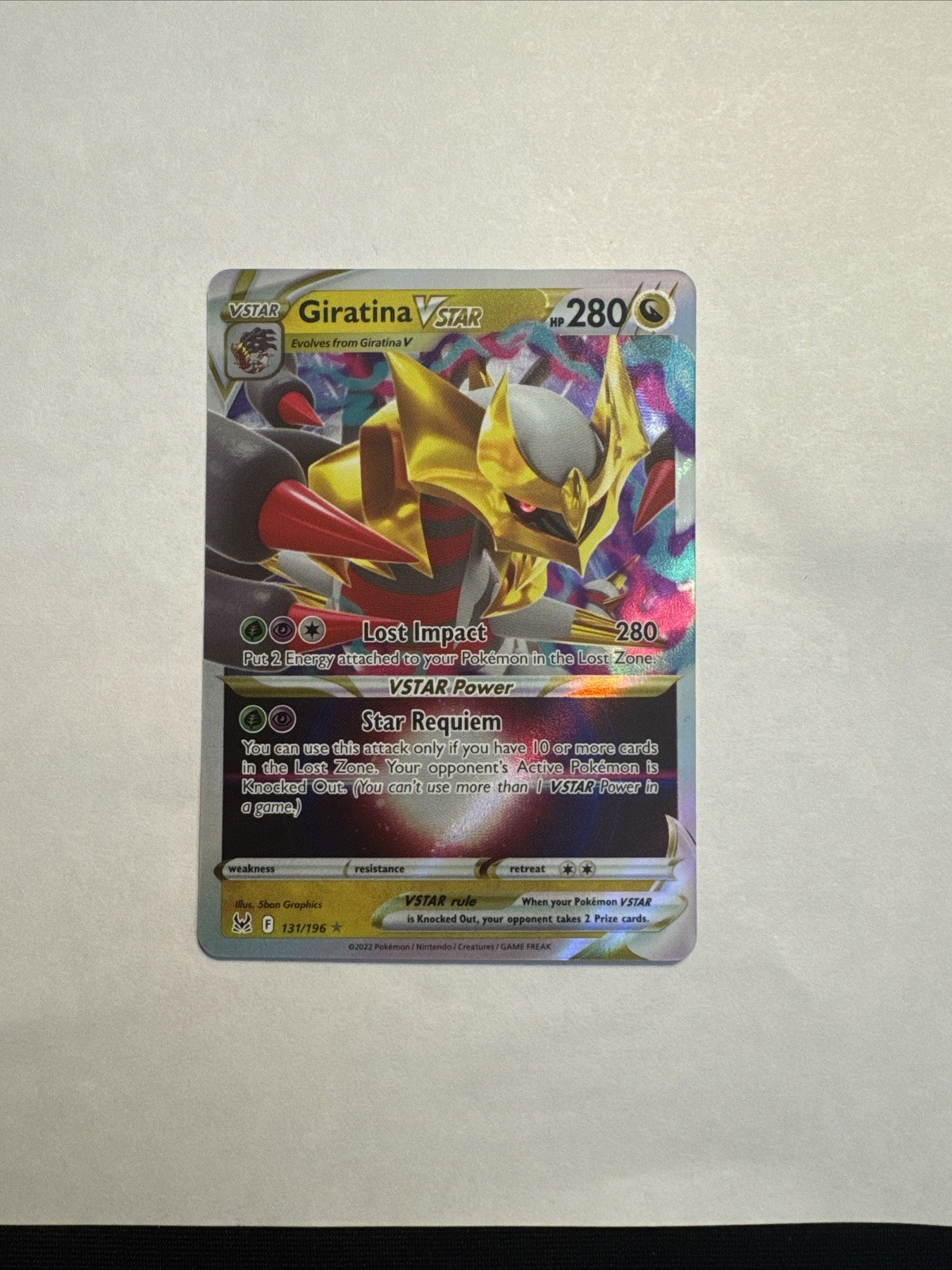 Pokemon Giratina VSTAR Holo Card 131/196 Zoroark Vstar 147/196 NM-M