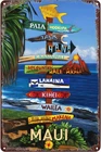 Vintage Tin Metal Signs - Beach Direction Sign All Ways Great on Maui Hawaiian T