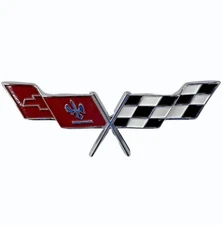 1977 - 1979 Corvette Front Fender Emblem Logo Cross Crossed Flags Badge C3 NEW