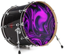 Vinyl Decal Skin for 20" Bass Kick Drum Head Liquid Metal Chrome Purple