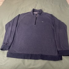 Travis Mathew Sweater 1/4 Zip Pullover Men XL Blue Long Sleeve Golf Casual