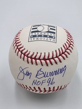 Jim Bunning Autographed/Signed Baseball TRISTAR Hall Of Fame HOF 96