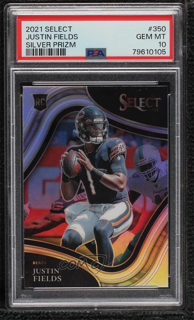 2021 Panini Select Field Level Silver Prizm Justin Fields #350 PSA 10 GEM MT lw9