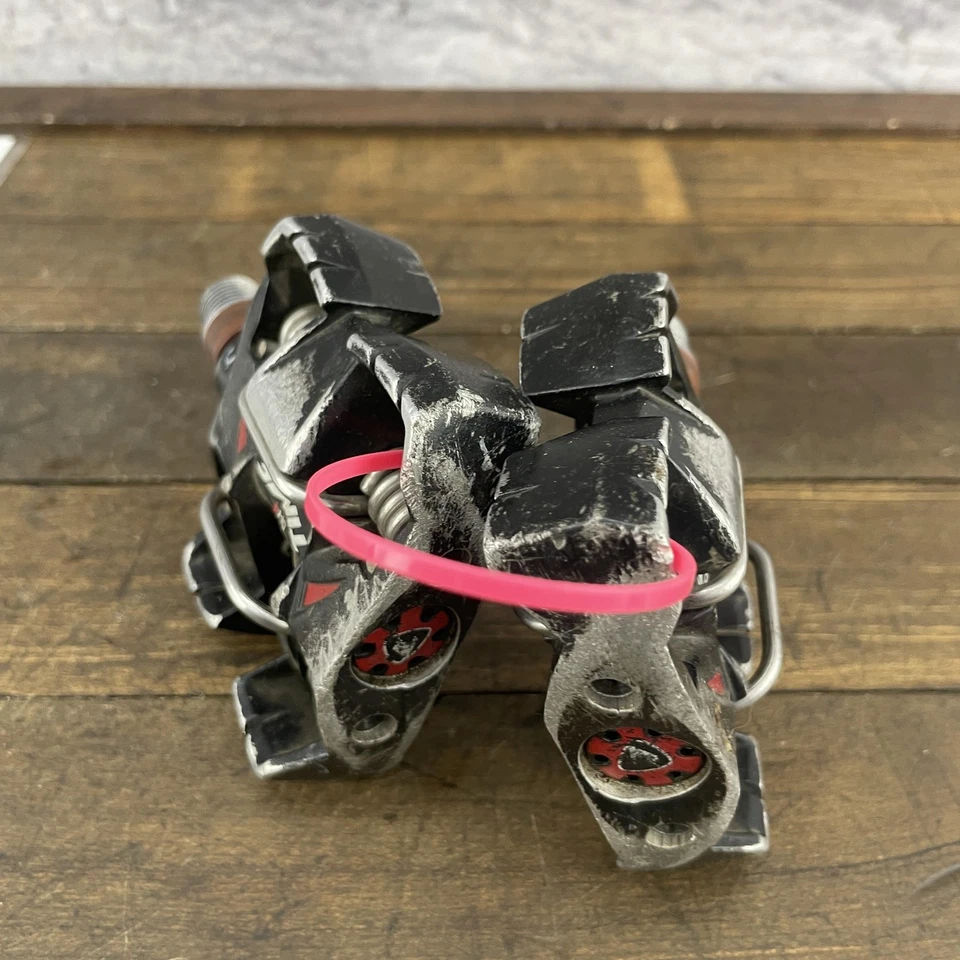 Pedales de bicicleta de montaña TIME DH4 sin clip negro rojo par descenso enduro 475 g usados Foto 3 de 4